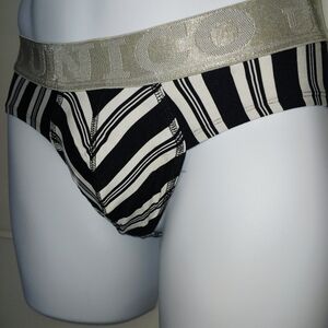 Unico Striped Briefs with Shimmering Waistband 2 Pack Medium
